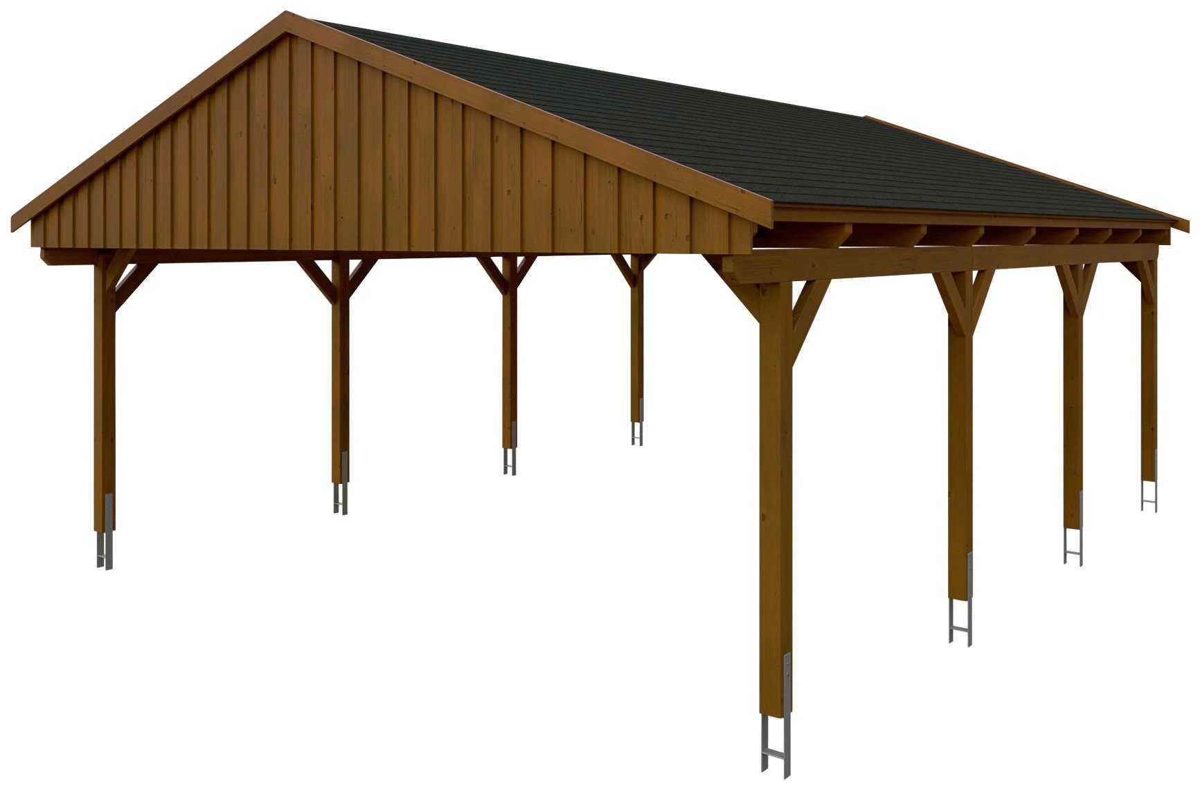 mit schwarzen 574 Skanholz Schindeln cm BxT: cm, Doppelcarport Fichtelberg, 618x808 Einfahrtshöhe,