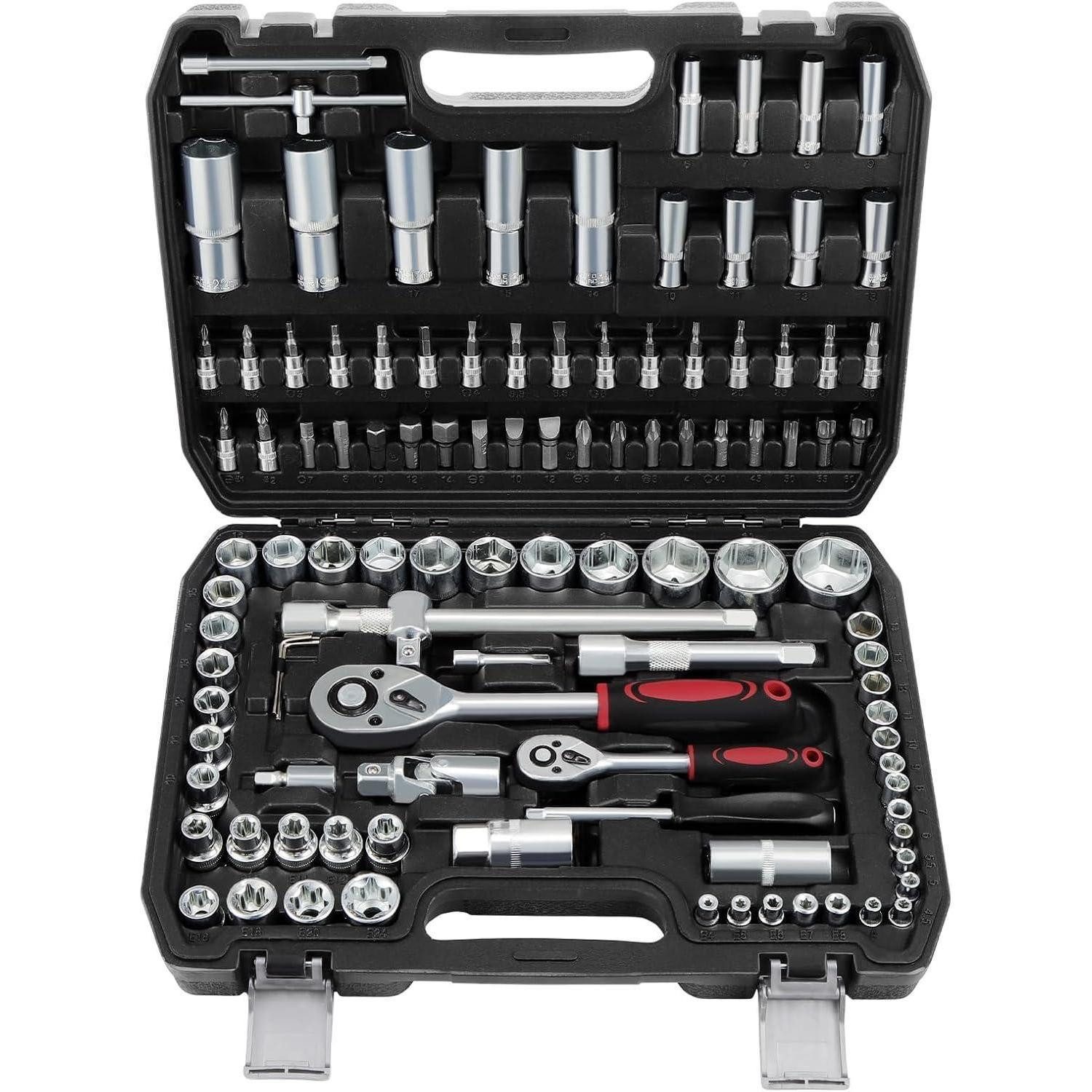 LuxusKollektion Steckschlüssel Steckschlüsselsatz Ratschenkasten Bitsatz Zoll Nusskasten 108TLG
