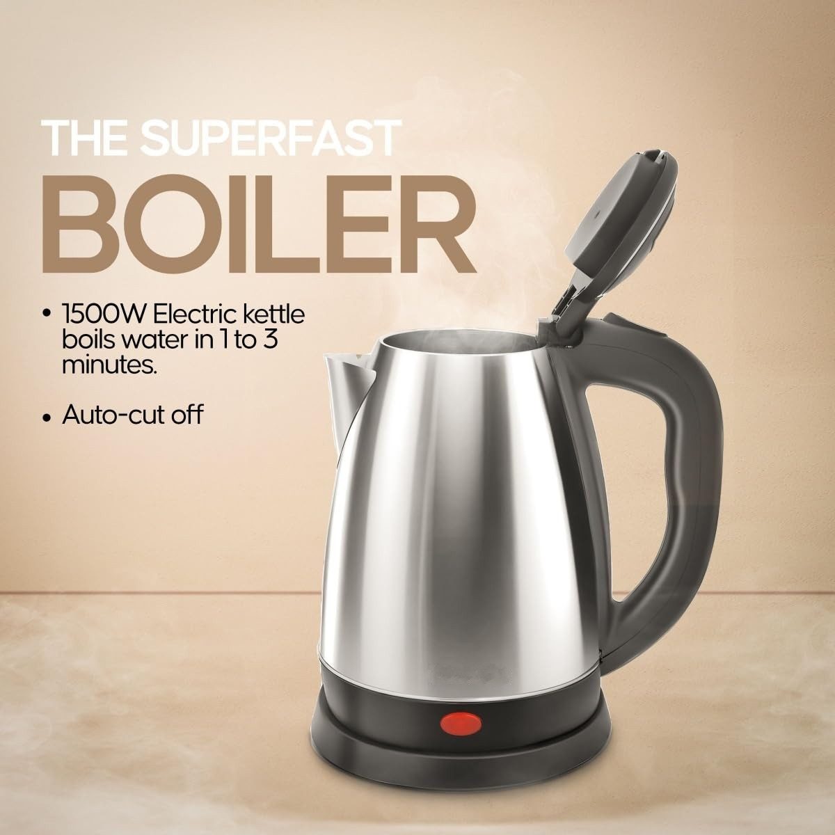 Royalty Line Wasserkocher Edelstahl Wasserkocher Teekocher 1,7L 1500W Royalty Line RL-SSK1.7L, 1500 W