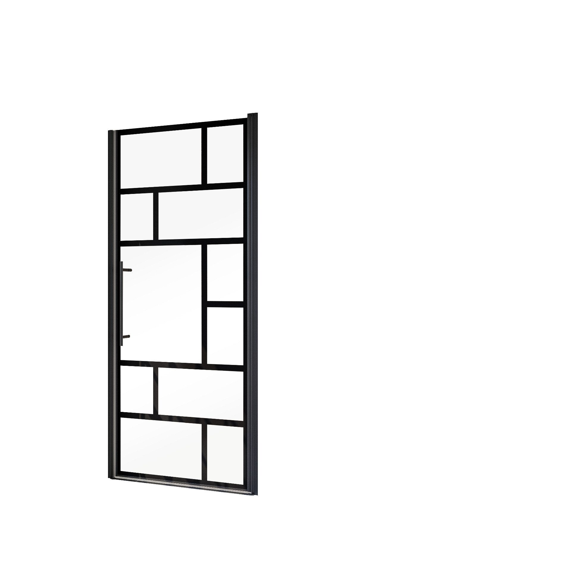 Schulte Dusch-Drehtür Nische Alexa Style 2.0, 80x192 cm, Sicherheitsglas, Dekor Atelier 1 schwarz Heb-Senk