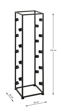 freiraum Flaschenregal 24562, in schwarz, Metall - 26x104x24cm (BxHxT)