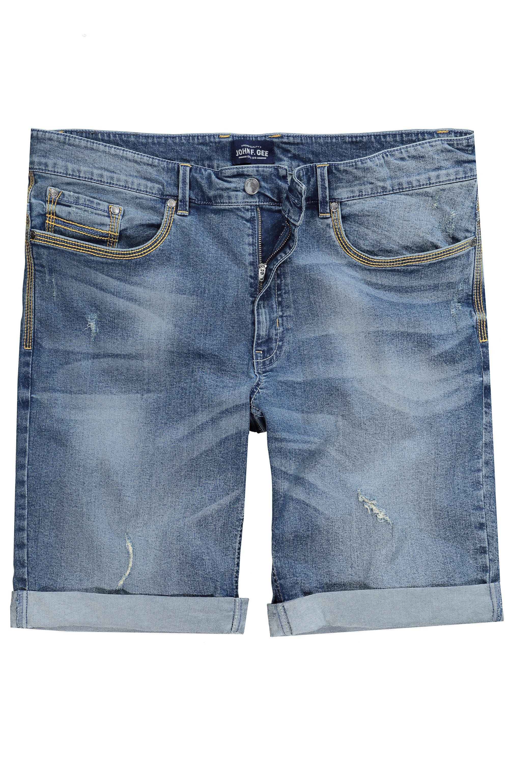 John F. Gee Jeansbermudas Jeans-Bermuda Kontraste 5-Pocket
