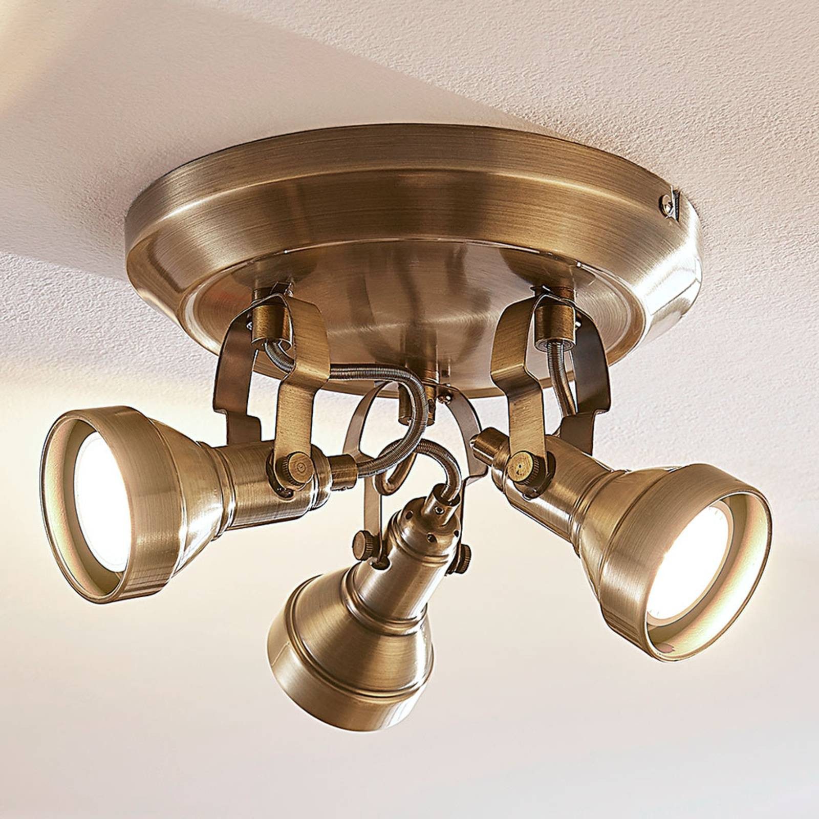 Lindby Deckenleuchten Perseas, Metall, Bronze IP20, 3 x 5 W LED