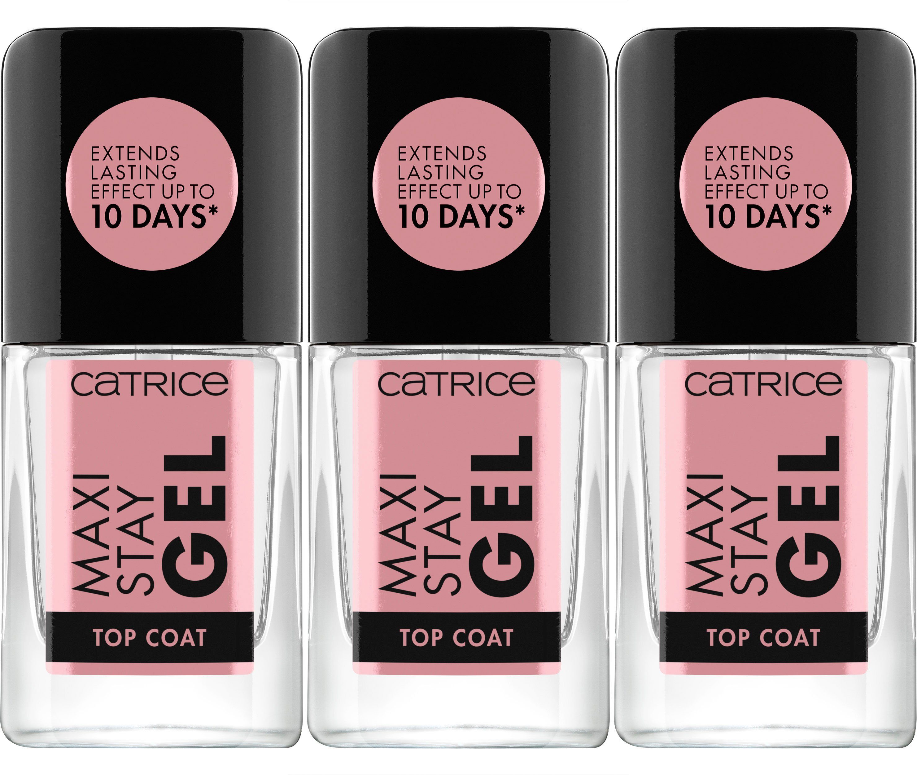 Catrice Überlack Maxi Stay Gel Top Coat, 3-tlg., mit Plumping-Effekt