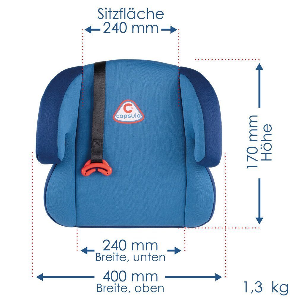 (15-36kg) Kindersitzerhöhung capsula® Autokindersitz Gurtführung blau Sitzerhöhung mit