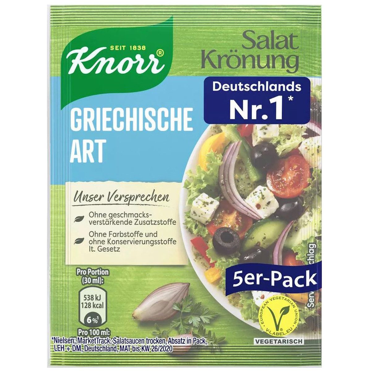 Knorr Saucen, Knorr Salatkrönung Griechische Art klares Dressing 5x 9g 5er