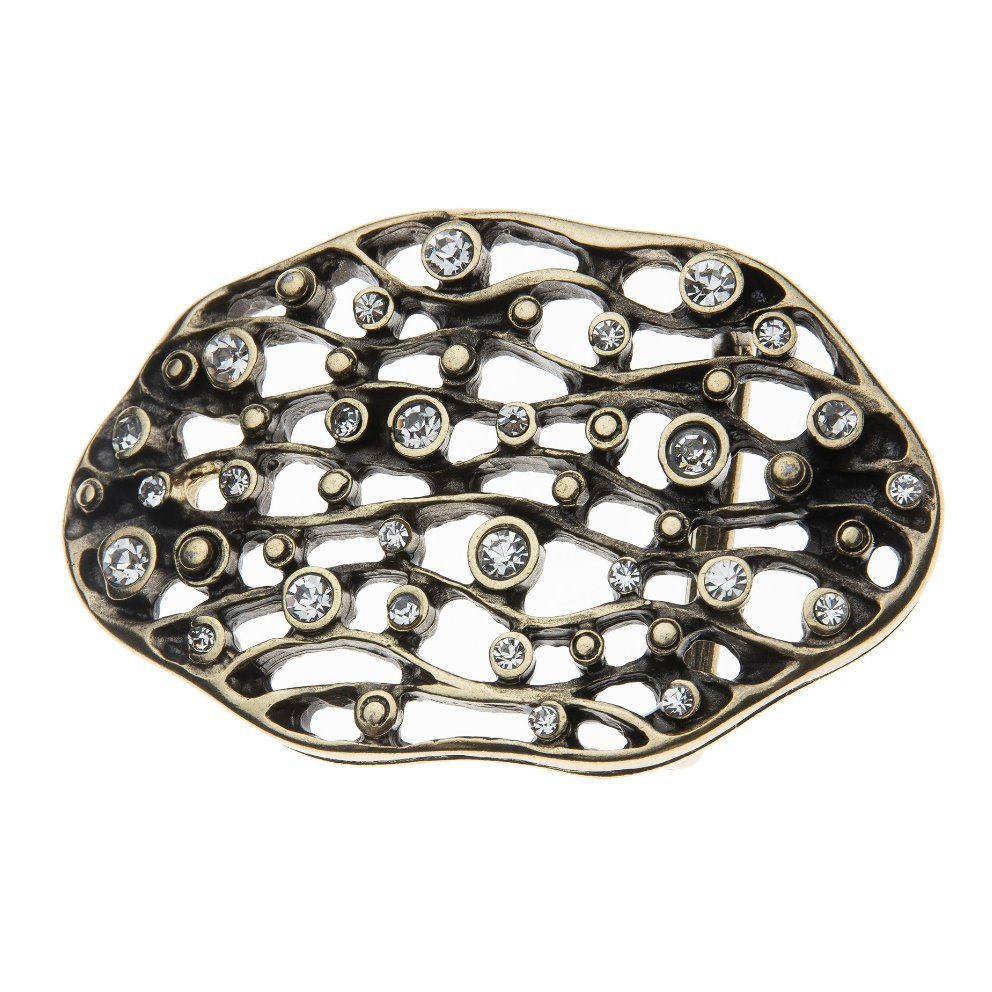 Gürtelschnalle Buckle mit Straßsteinen Wechselschnalle "Strass" Cassandra außergewöhnlichen Gürtelschließe Design im Accessoires