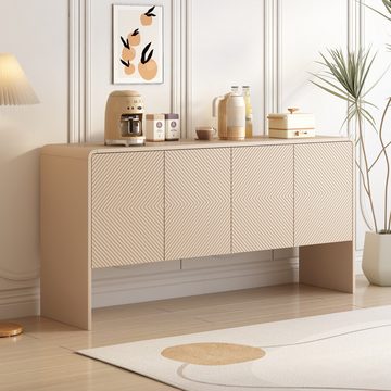 FUROKOY Sideboard Home kommode Sideboard Holz,chest of drawers mit 4 Türen, (sideboard aus MDF mit Rückstoßvorrichtung), Sideboard für wohnzimmer Küche flur schlafzimmer