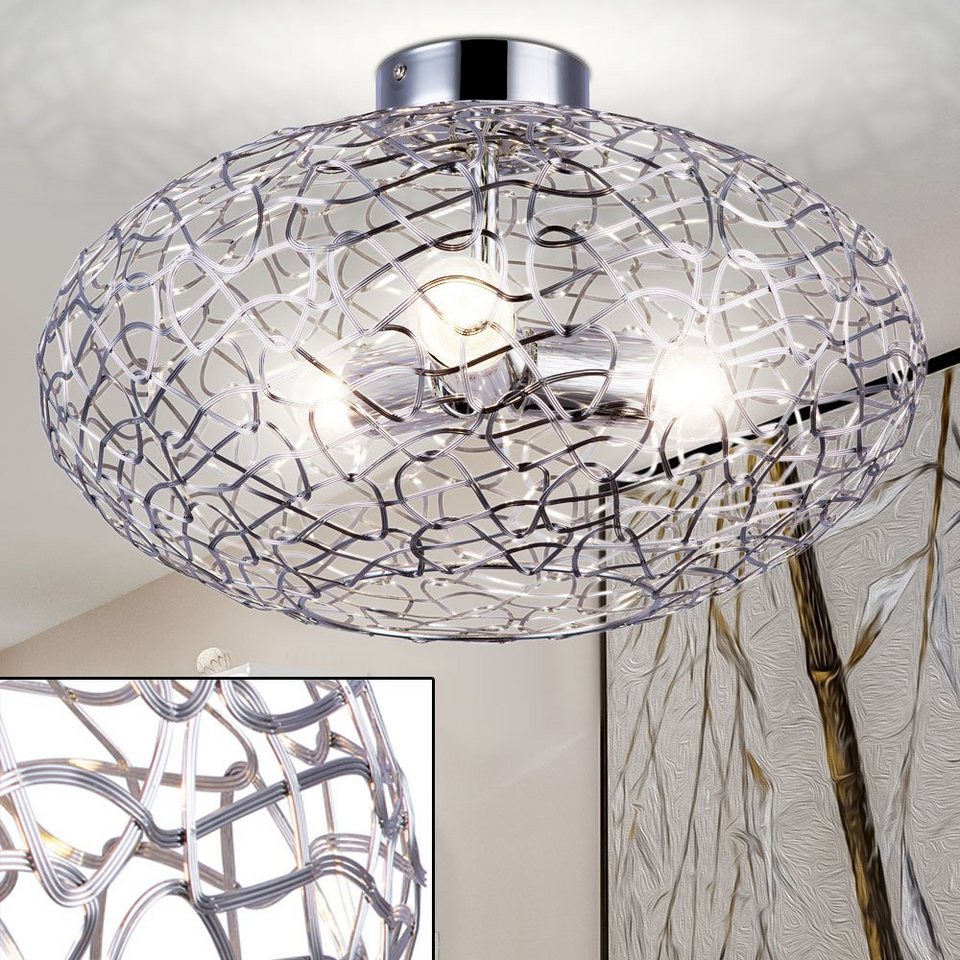 Design Decken Lampe Schlaf Gäste Zimmer Beleuchtung Chrom Behang Leuchte WOFI 