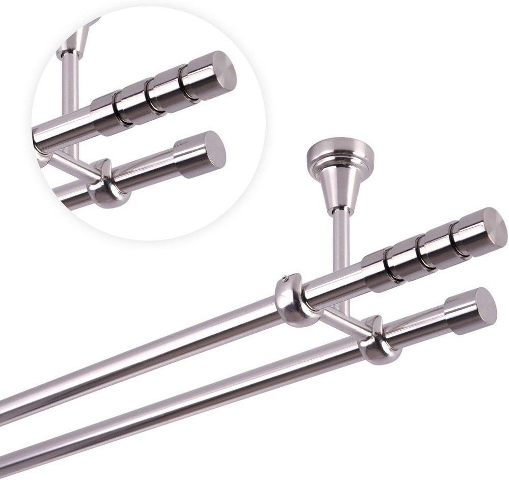 MDEKOR Gardinenstange Vorhangstange 16mm, 2-läufig, Deckenmontage, günstig online kaufen