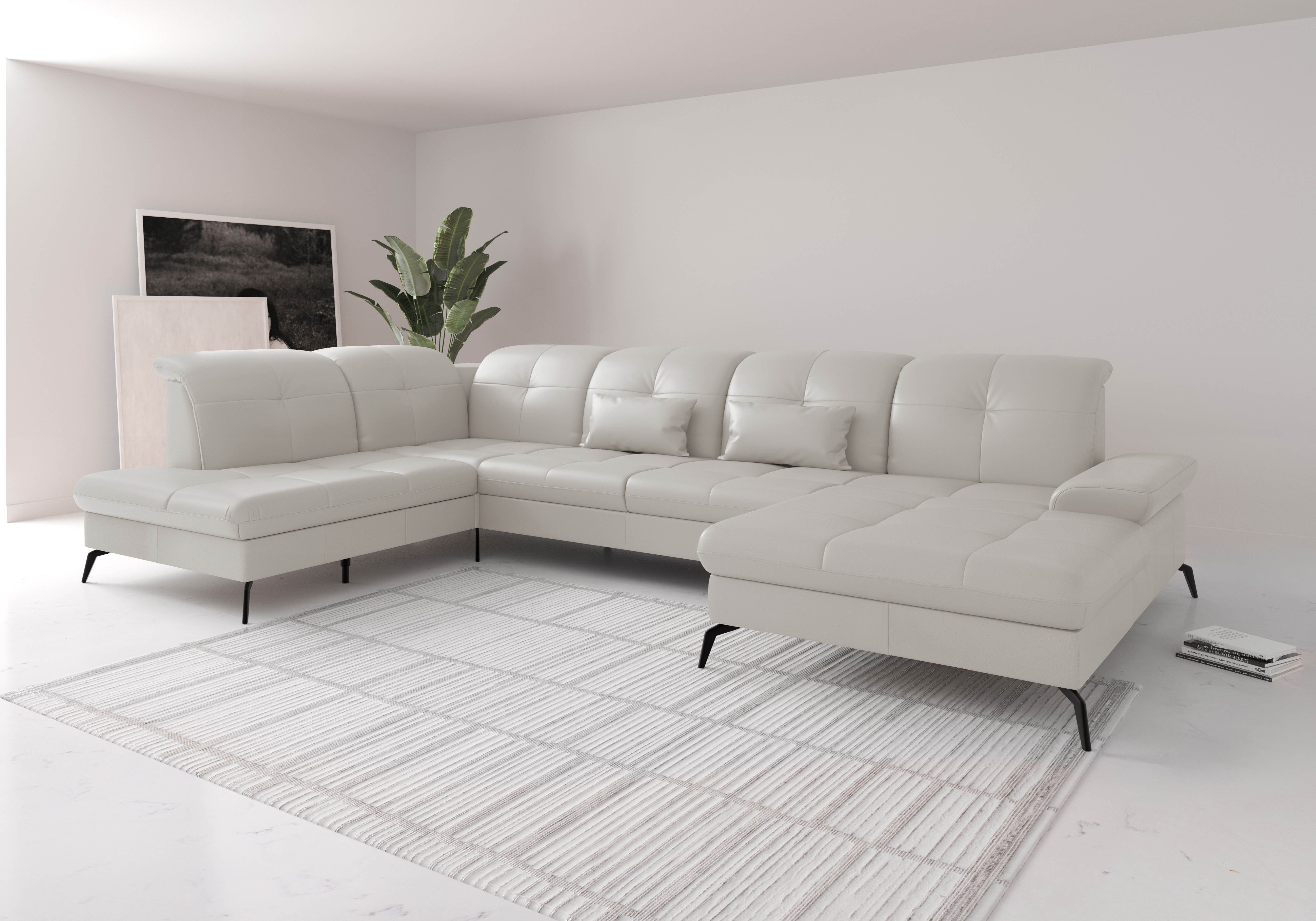 sit&more Wohnlandschaft Amica, U-Form, inkl. Sitztiefenverstellung und Armteilverstellung, wahlweise mit Kopfteilverstellung, Bettfunktion und Bettkasten