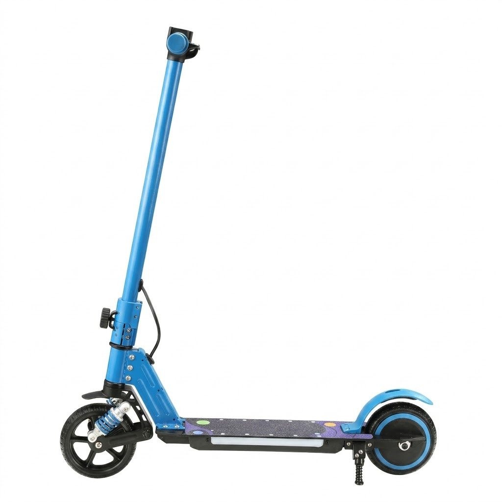 kowdom Elektro-Kinderroller E-Scooter Kinder 14km/h klappbar 130W elektronische Bremse 5-8km, klappbar, elektronische Bremse, Federung, LED-Licht, leicht