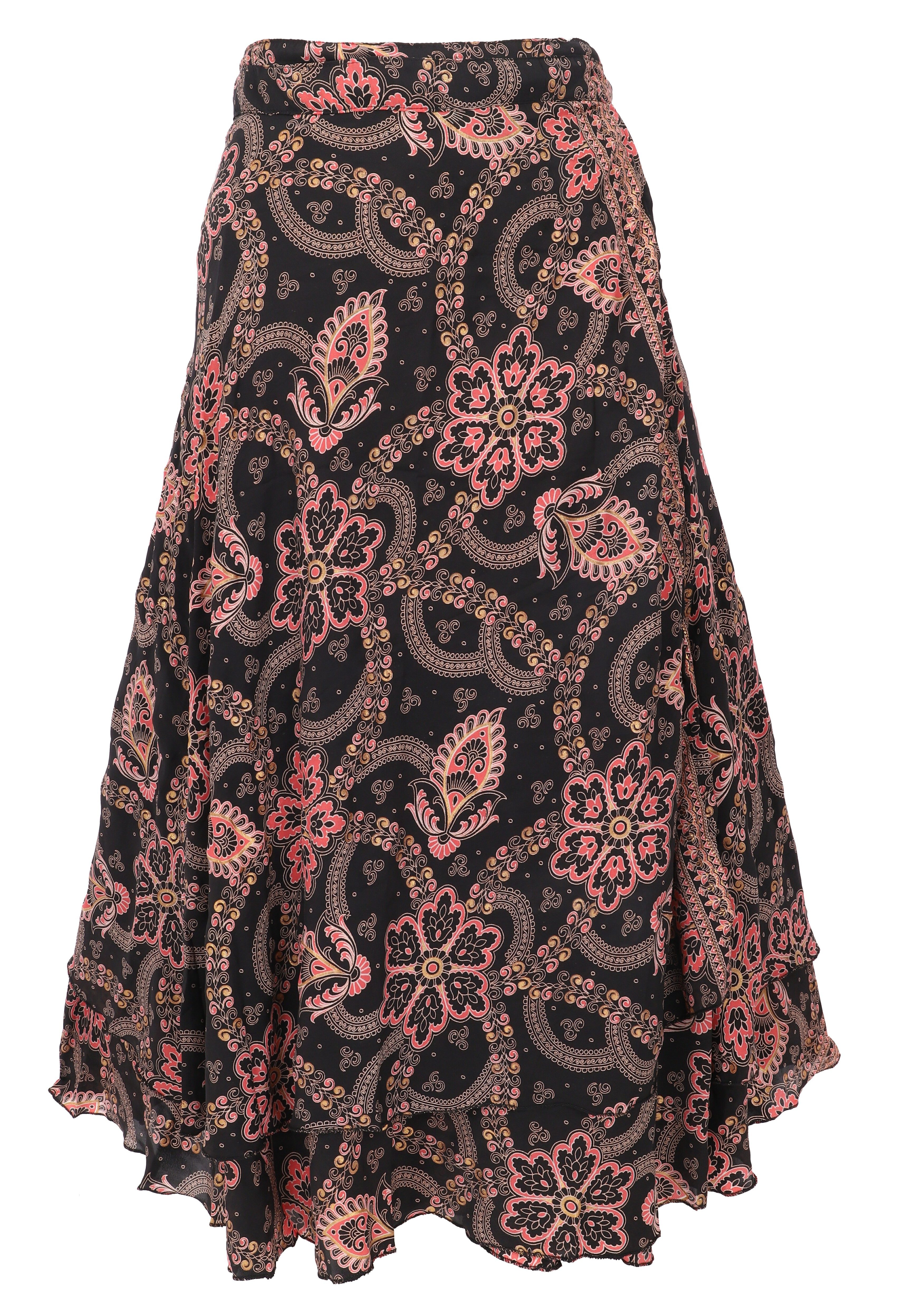 Guru-Shop Minirock Langer wandelbarer Wickelrock, Boho Maxirock,.. alternative Bekleidung