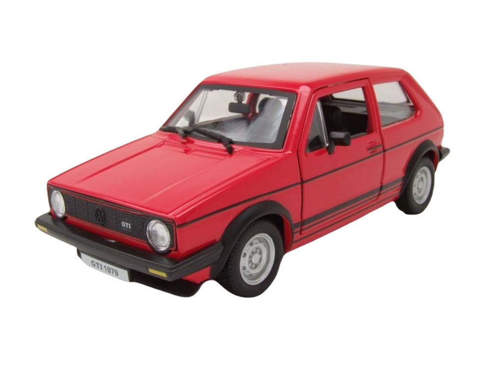 Bburago Modellauto VW Golf 1 GTi 1979 rot, Maßstab 1:24