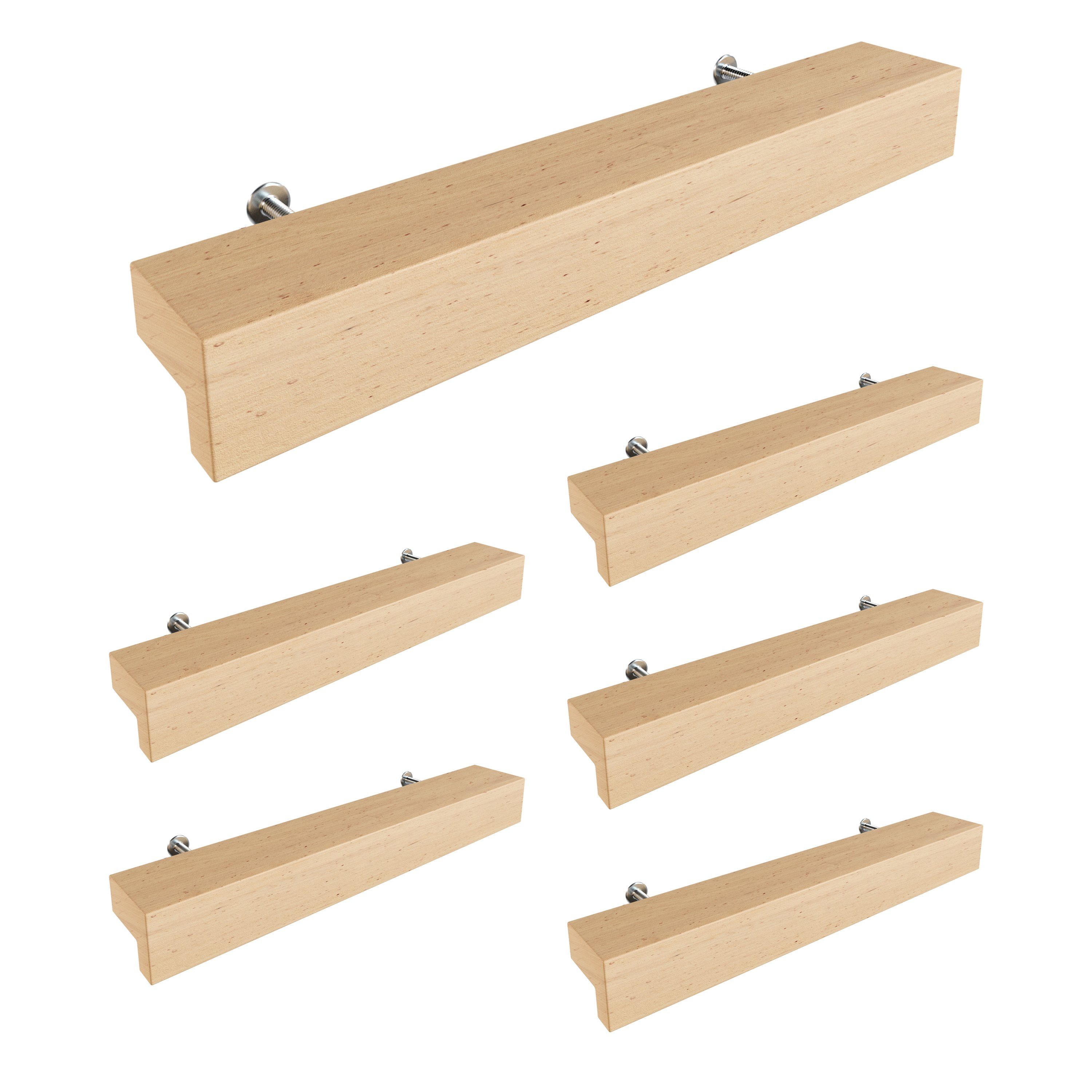sossai® Möbelgriff Buchenholzgriff, GAH01 (6-St), Lochabstand 96mm