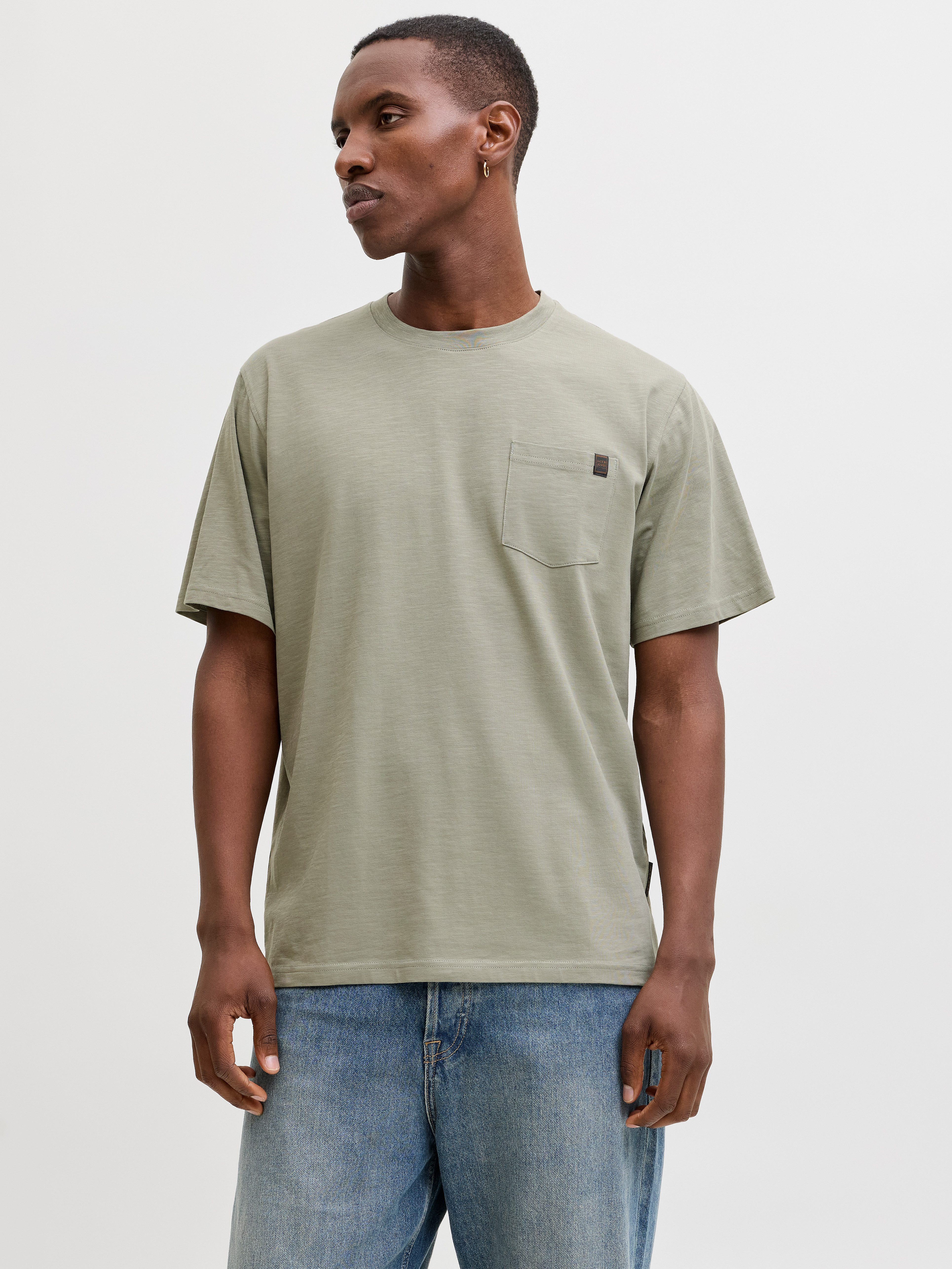 Jack & Jones Kurzarmshirt JJEDOVER SLUB TEE SS NOOS Baumwollmischung, relaxed fit