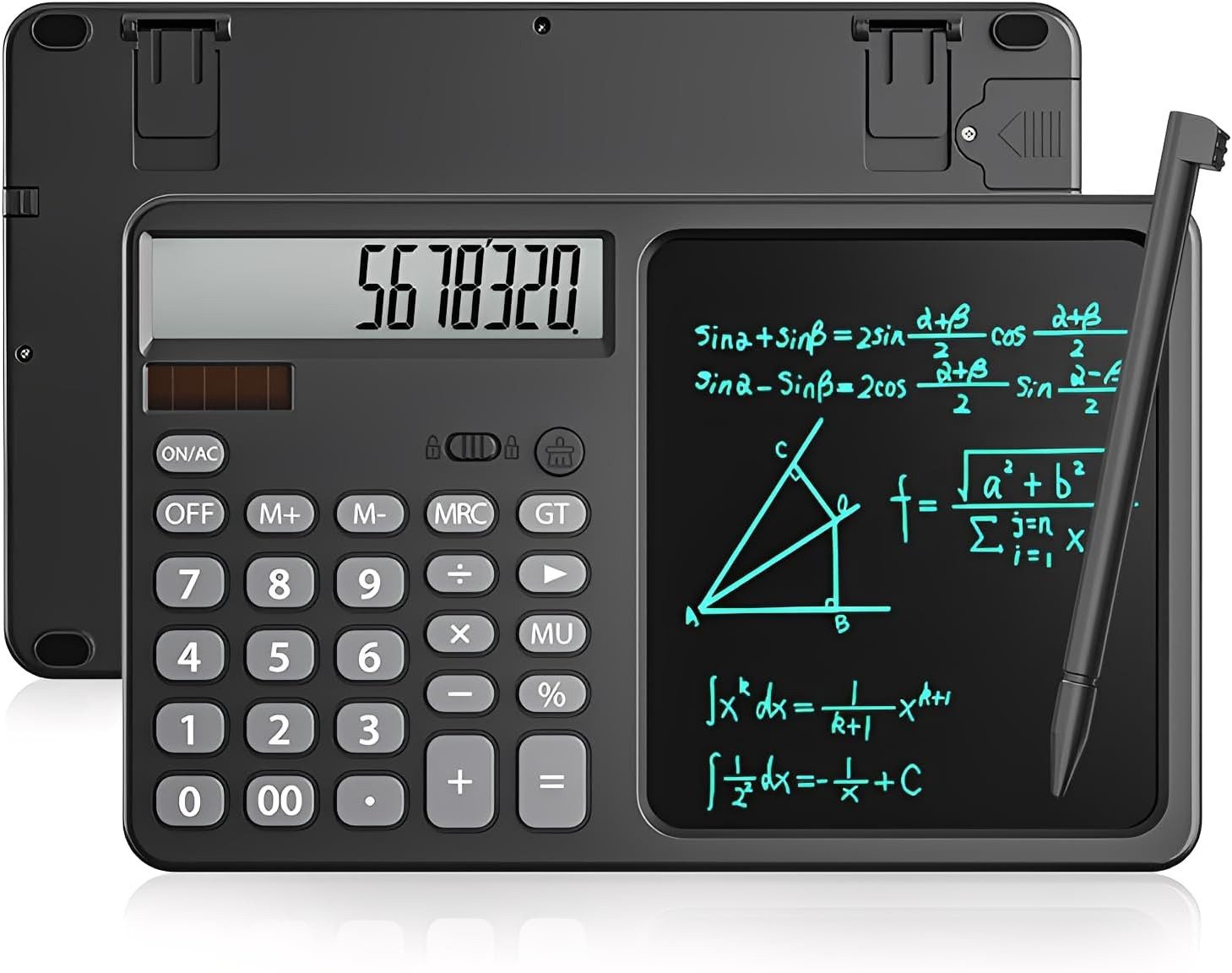 OYLCDI Taschenrechner Wissenschaftlicher Taschenrechner mit Schreibblock, 12-stelliges Großes Display für Büro, Schule, Zuhause und Unternehmen