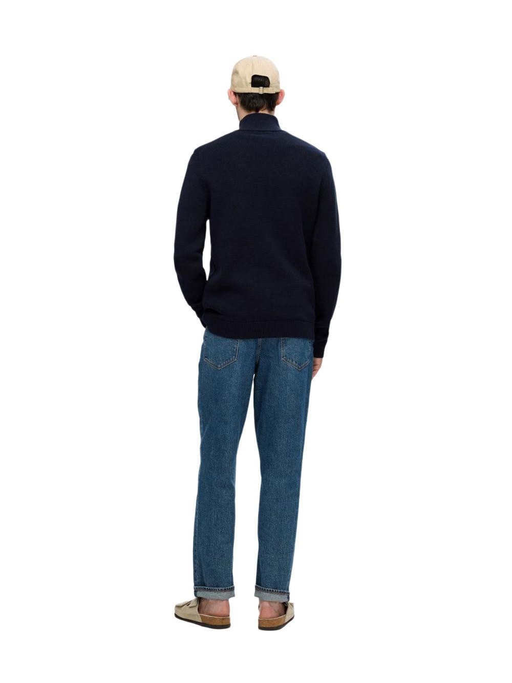 SELECTED HOMME Strickjacke SLHDANE LS KNIT STRUCTURE FULL ZIP aus Baumwolle