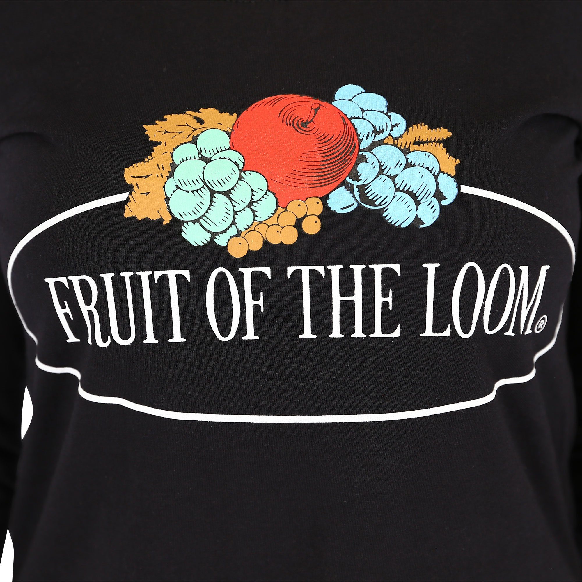 Damen Longsleeve T-Shirt of Fruit Langarm mit Loom Vintage-Logo the