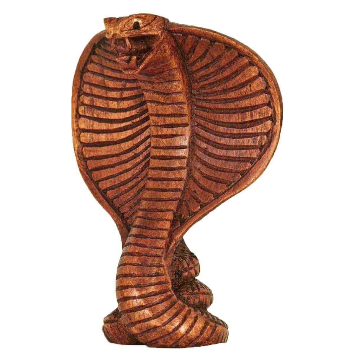 SIMANDRA Skulptur Kobra, Suar-Holz