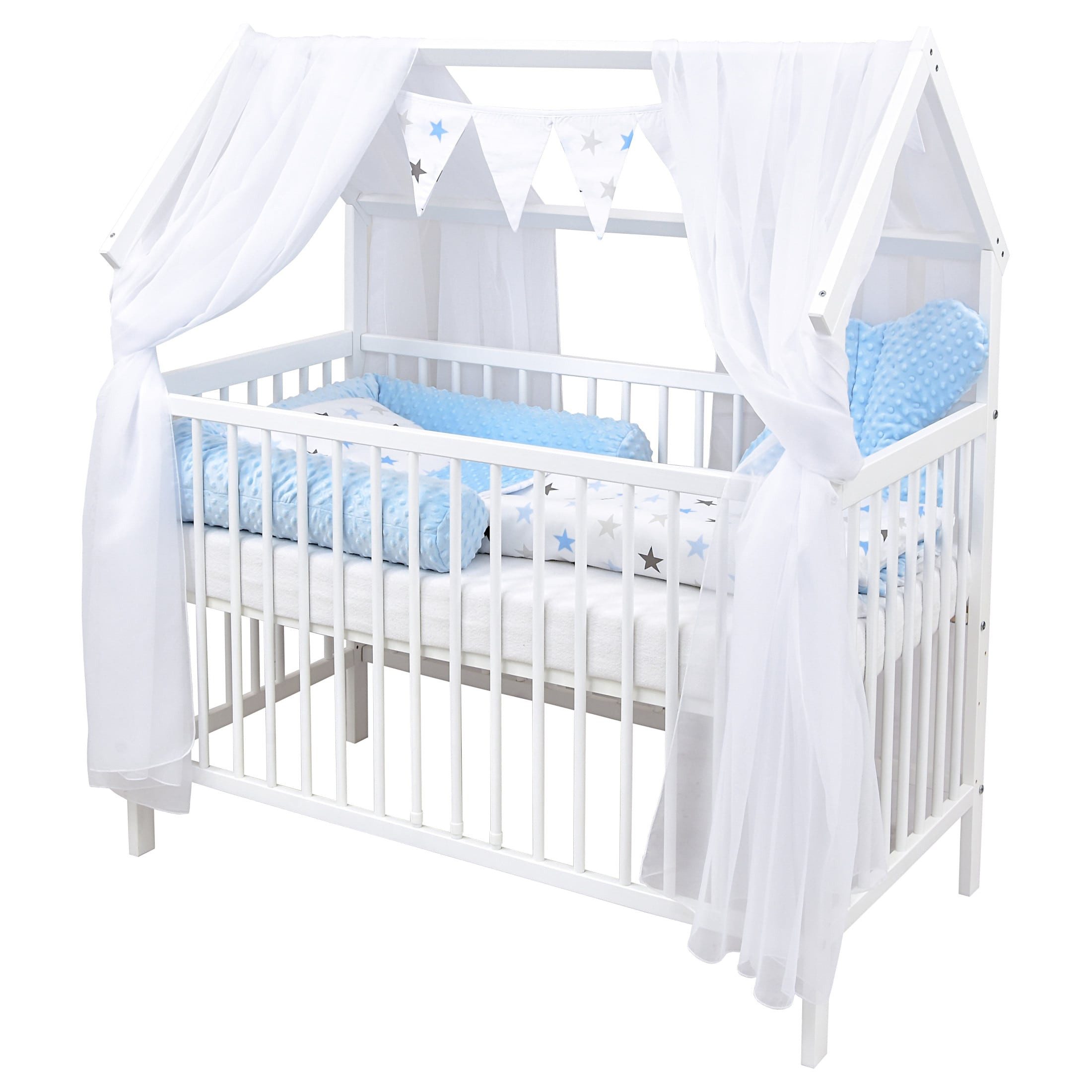 Komplettbett Hausbett Babybett Schutzgitter Komplettset