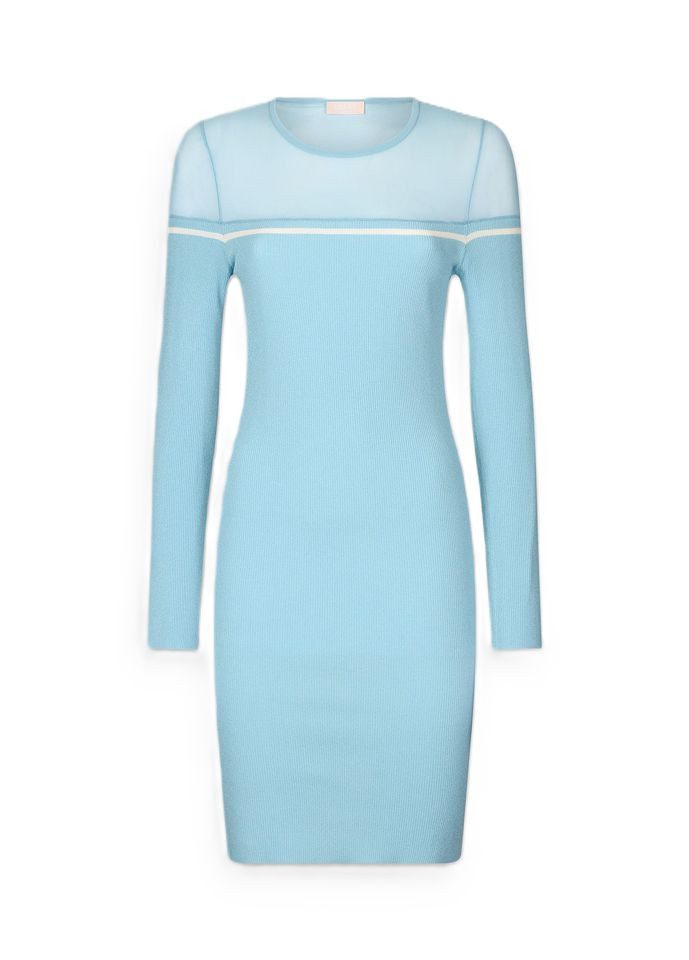 Liu Jo Minikleid – Kurzes Damen-Strickkleid mit Tülldetails – Langarmkleid