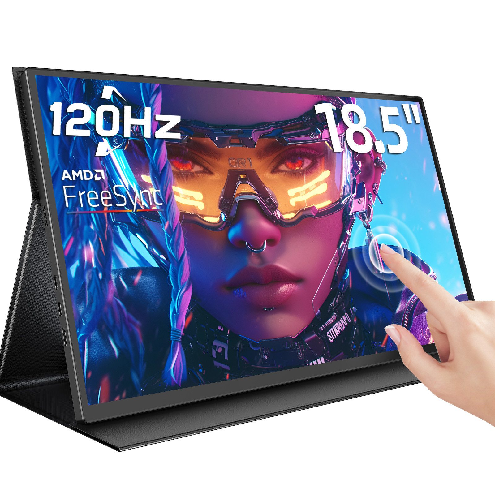 UPERFECT Tragbarer Monitor, Gaming Monitor Portabler Monitor (47 cm/18.5 ", 1920x1080 px, Full HD, 14 ms Reaktionszeit, 120 Hz, IPS)