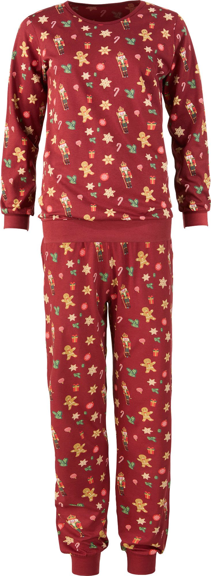 Erwin Müller Pyjama Damen-Schlafanzug Single-Jersey gemustert