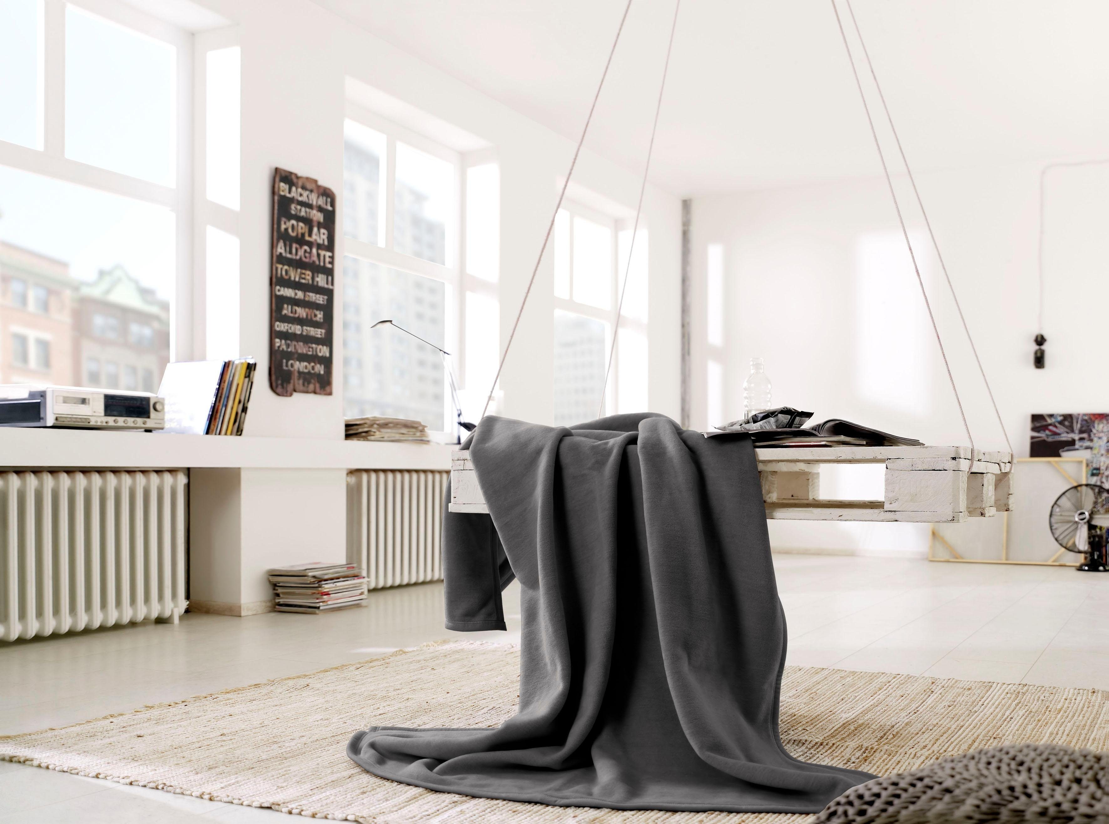 Wohndecke Cotton Home, Kuscheldecke, Biederlack, im Uni Design, Kuscheldecke – Bild 2 von 5