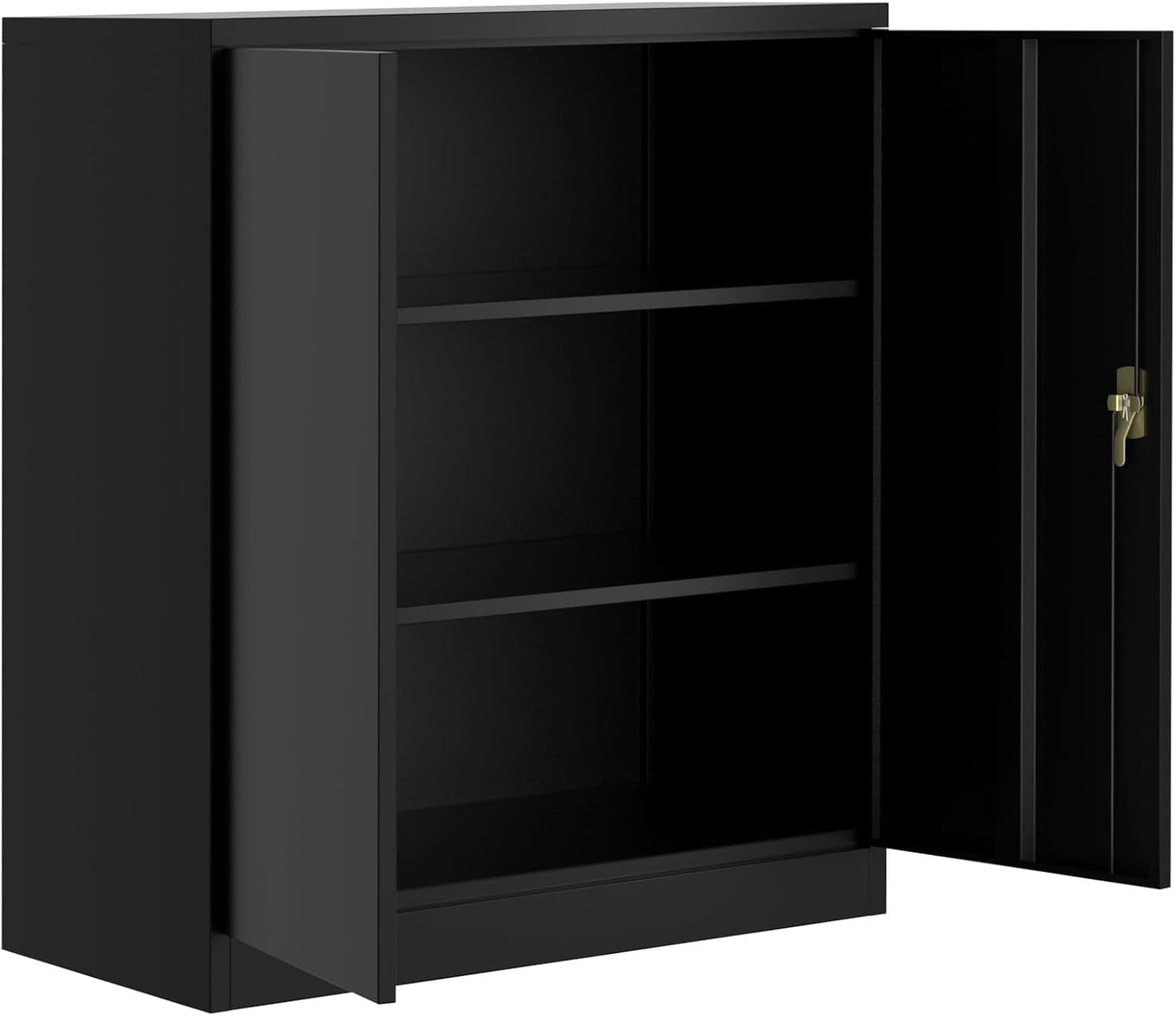 GarveeMore Mehrzweckschrank mit Abschließbaren Türen und 2 Verstellbaren Einlegeböden Wandhängeschrank Werkzeugschränke für Garage, Büro,90x80x40CM
