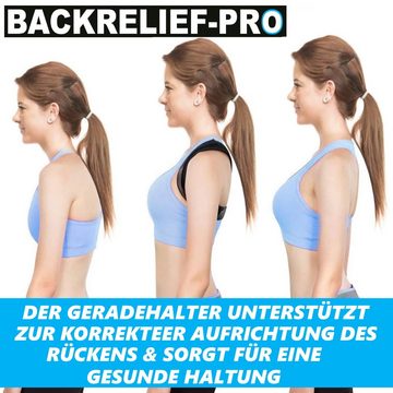 MAVURA Geradehalter mit Stützgürtel BACKRELIEF-PRO - Premium Geradehalter Rückenhalter Rückenbandage, Haltungskorrektur Rückenstabilisator Haltungsstütze Rückenstütze