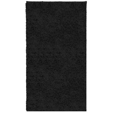 Teppich Shaggy-Teppich PAMPLONA Hochflor Modern Schwarz 60x110 cm, vidaXL, Höhe: 0 mm