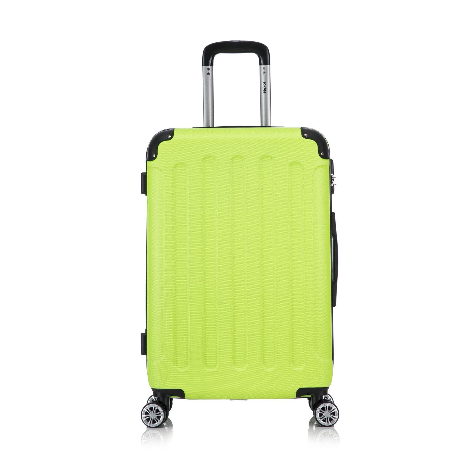 Flexot Hartschalen-Trolley F-2045 Kofferset, 360° Rollen, robuster Reisekoffer, Bordcase, 4 Rollen, Robuster und moderner Koffer mit vier 360° Rollen und Zahlenschloss