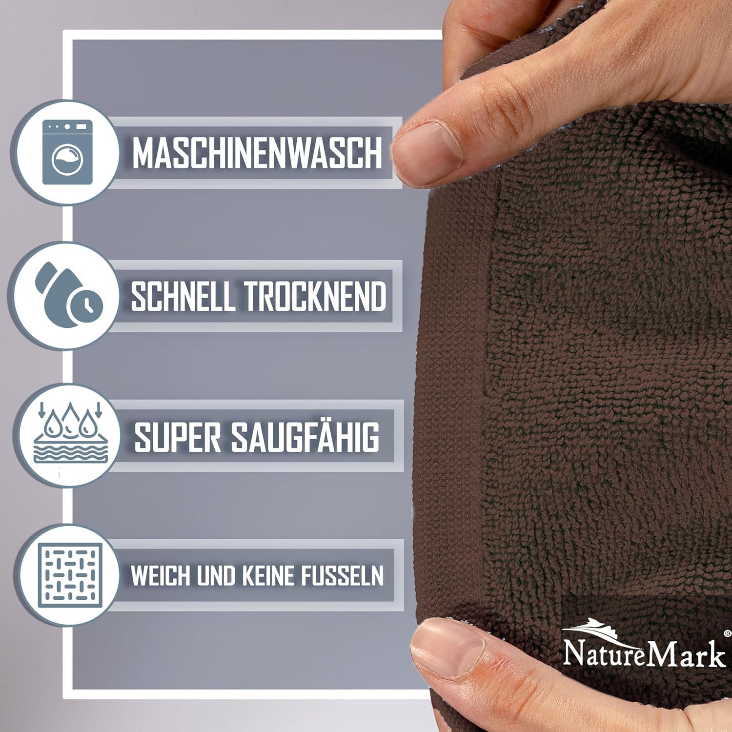 NatureMark Badematte 2er-Set Badvorleger 50x80cm, strapazierfähig, Baumwoll günstig online kaufen