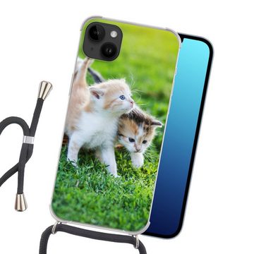 MuchoWow Handyhülle Kätzchen - Katze - Korb - Mädchen - Kinder - Jungen - Kinder, Handyhülle Telefonhülle Apple iPhone 14 Plus