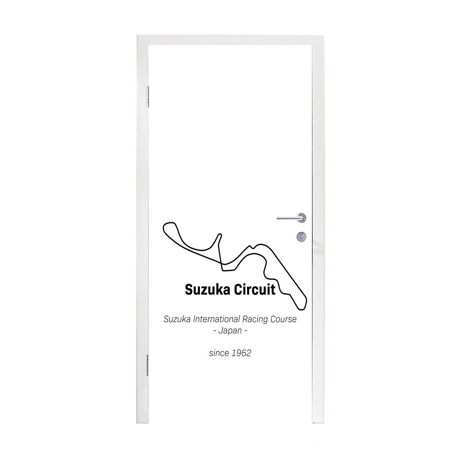 MuchoWow Türtapete Suzuka - F1 - Rennstrecke, Matt, bedruckt, (1 St), Fototapete für Tür, Türaufkleber, 75x205 cm