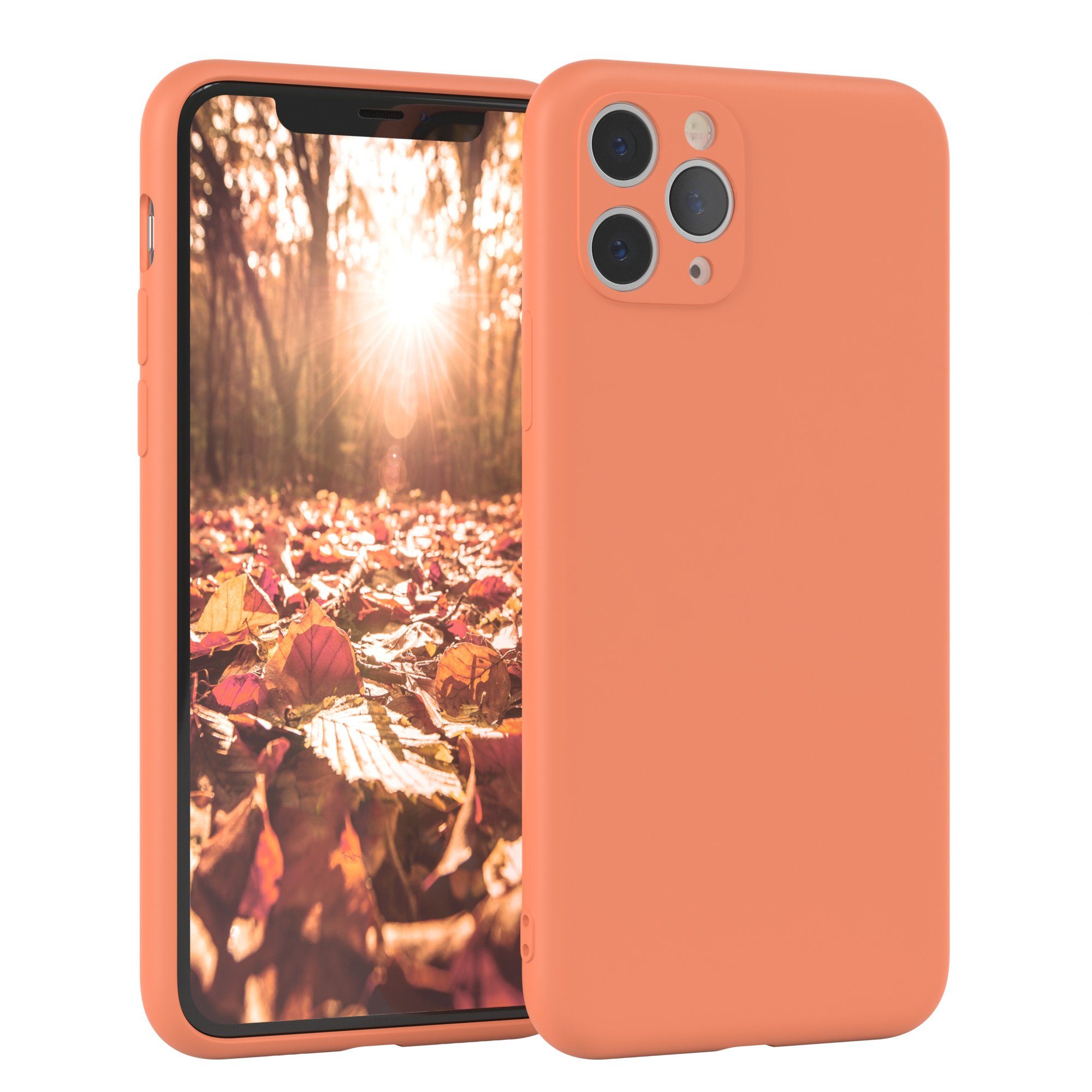 EAZY CASE Handyhülle TPU Hülle für Apple iPhone 11 Pro 5,8 Zoll, Schutzhülle mit Kameraschutz telefonhülle elastisch bumper tpu Orange