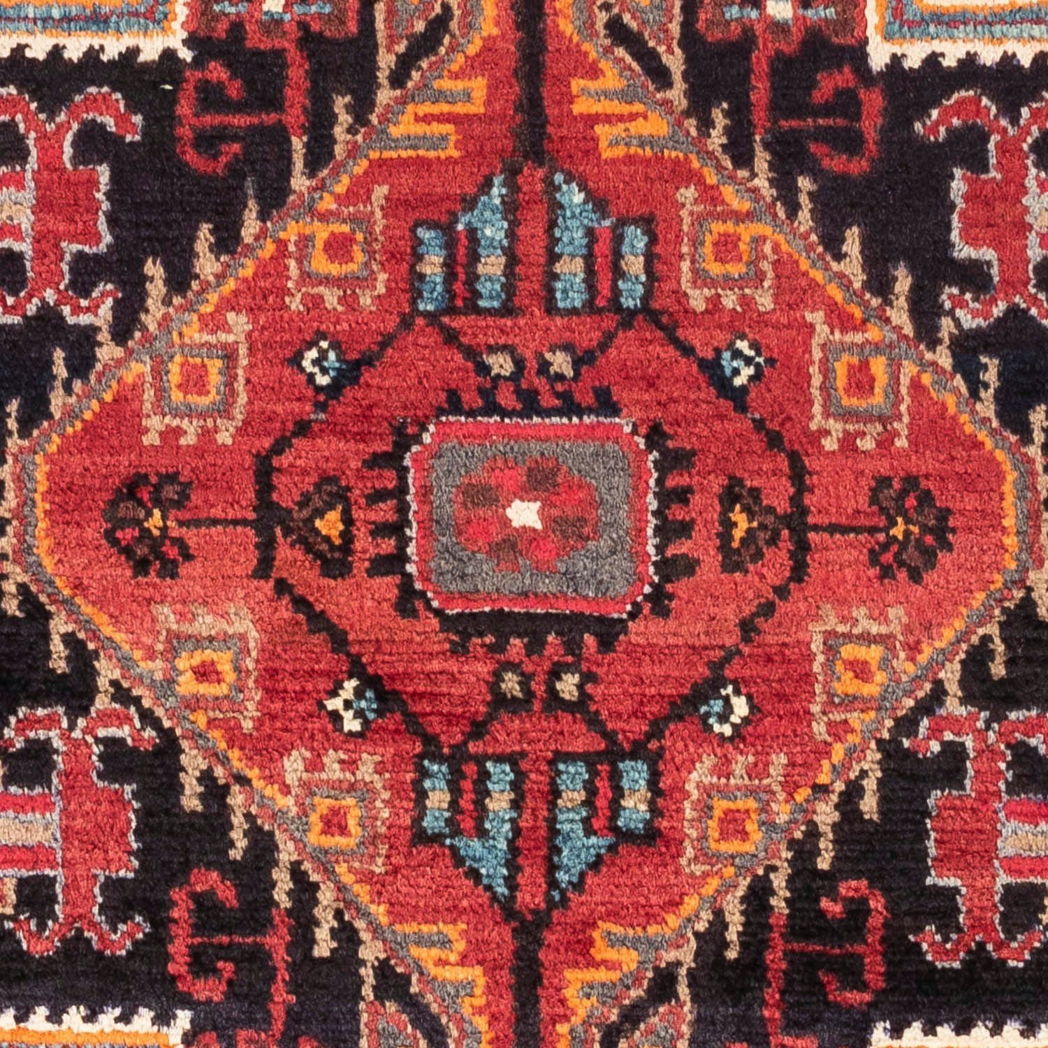 Wollteppich Touiserkan Medaillon rechteckig, mm, 81 Rosso x Handgeknüpft morgenland, 10 cm, Höhe: 116 chiaro