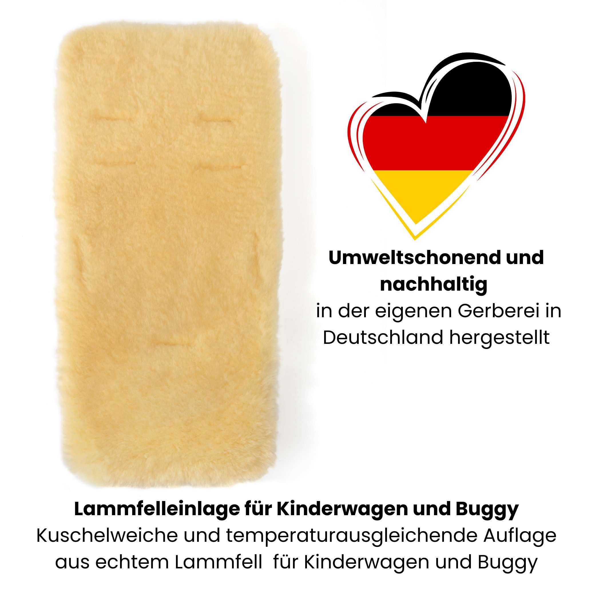 Hofbrucker seit 1948 Kinder-Sitzauflage Lammfell-Auflage für Kinderwagen und Buggy