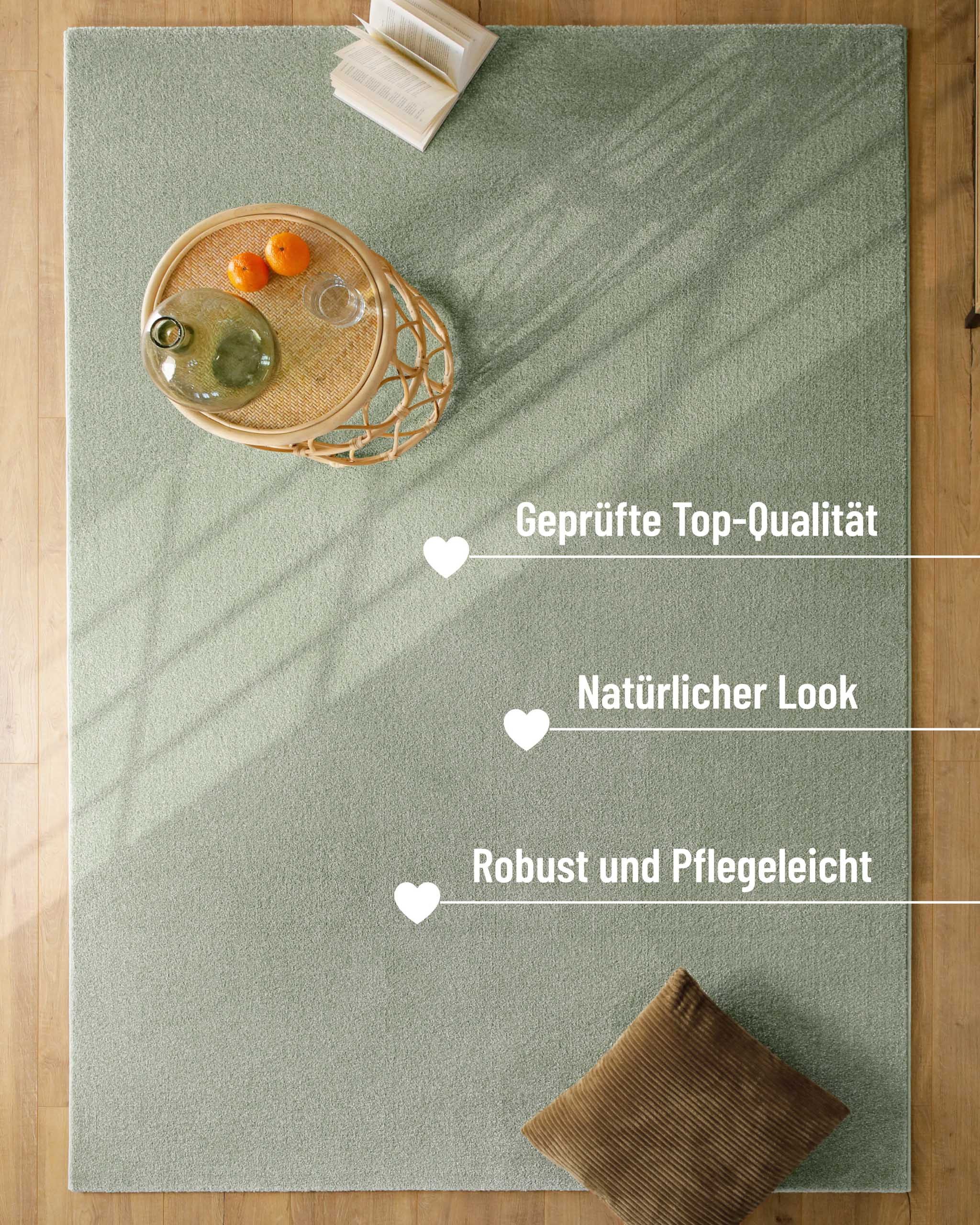Esprit Teppich Vegas - ESPRIT Kollektion, rechteckig, Höhe: 15 mm, Kurzflor, uni, gewebt, pflegeleicht, formstabil, für Fußbodenheizung