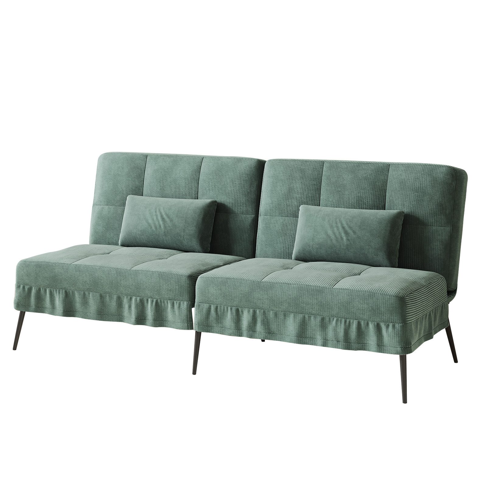 COMHOMA Schlafsofa Bettsofa mit Schlaffunktion, Klappsofa, Couch Gästebett mit verstellbare Rückenlehne aus Stoff