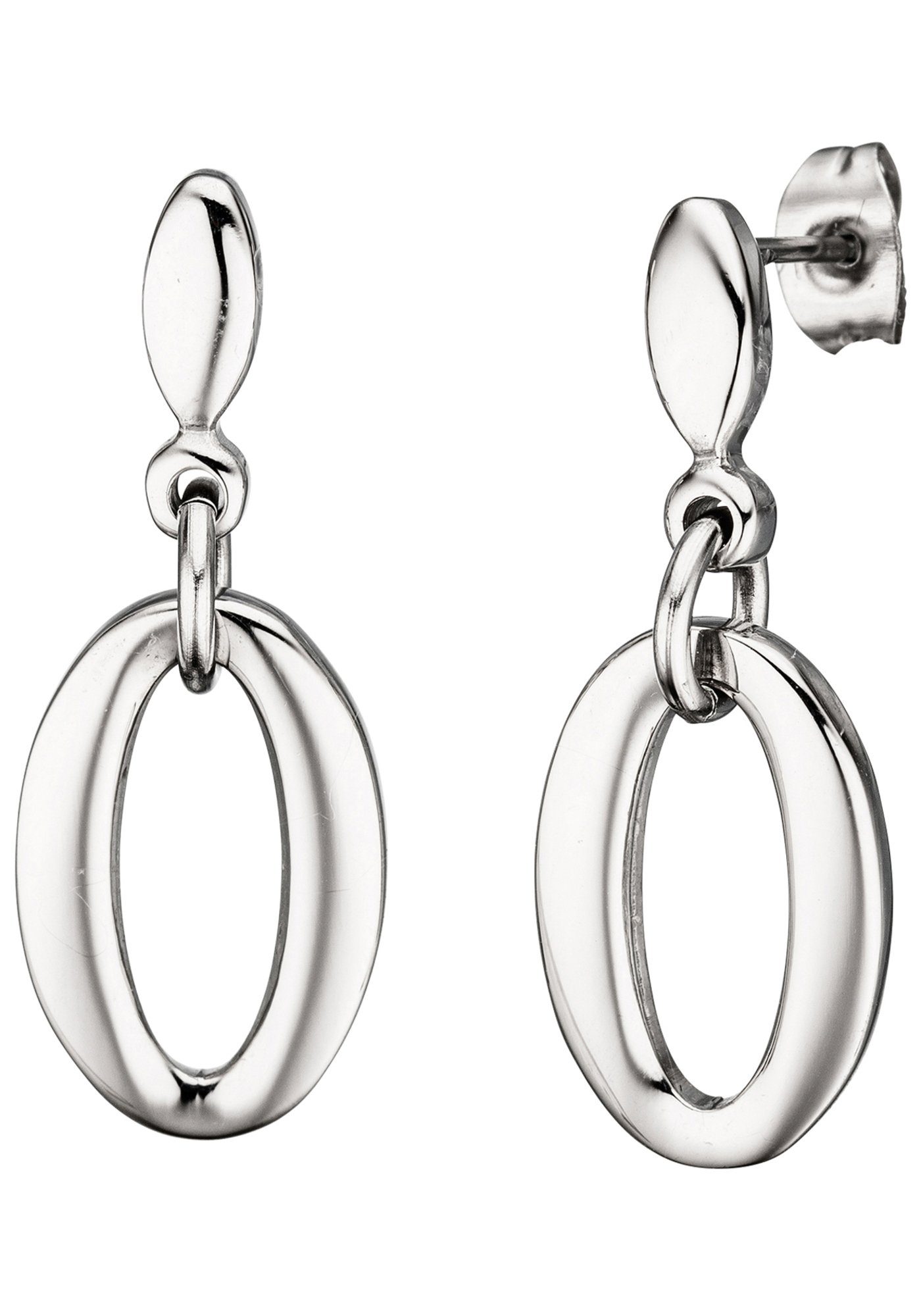 JOBO Paar Ohrhänger, oval Edelstahl günstig online kaufen