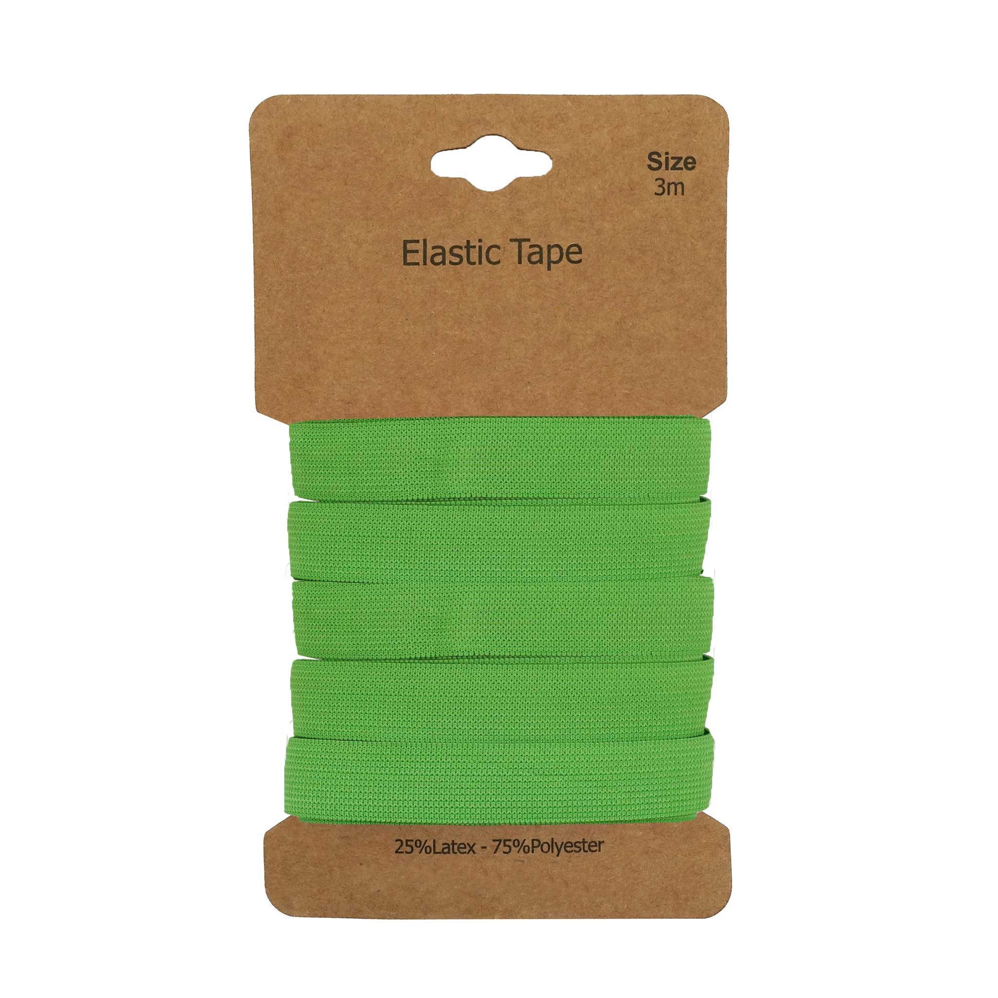 maDDma Gummiband Gummiband 3 m x 10 mm Gummilitze Gummi elastisches Band Flachgummi, apfelgrün