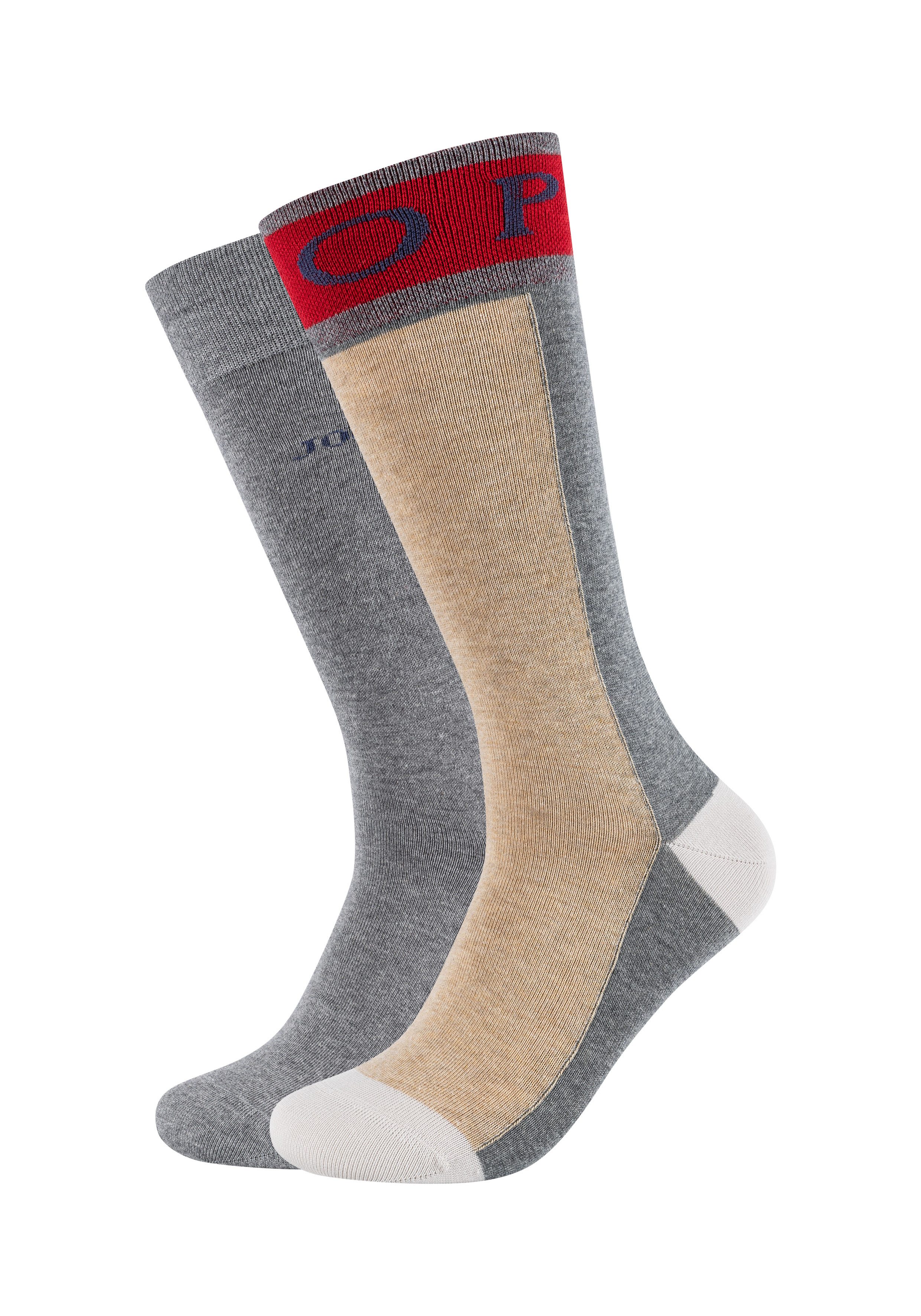 JOOP! Socken (2 Paar) mit Piquée-Rippbund