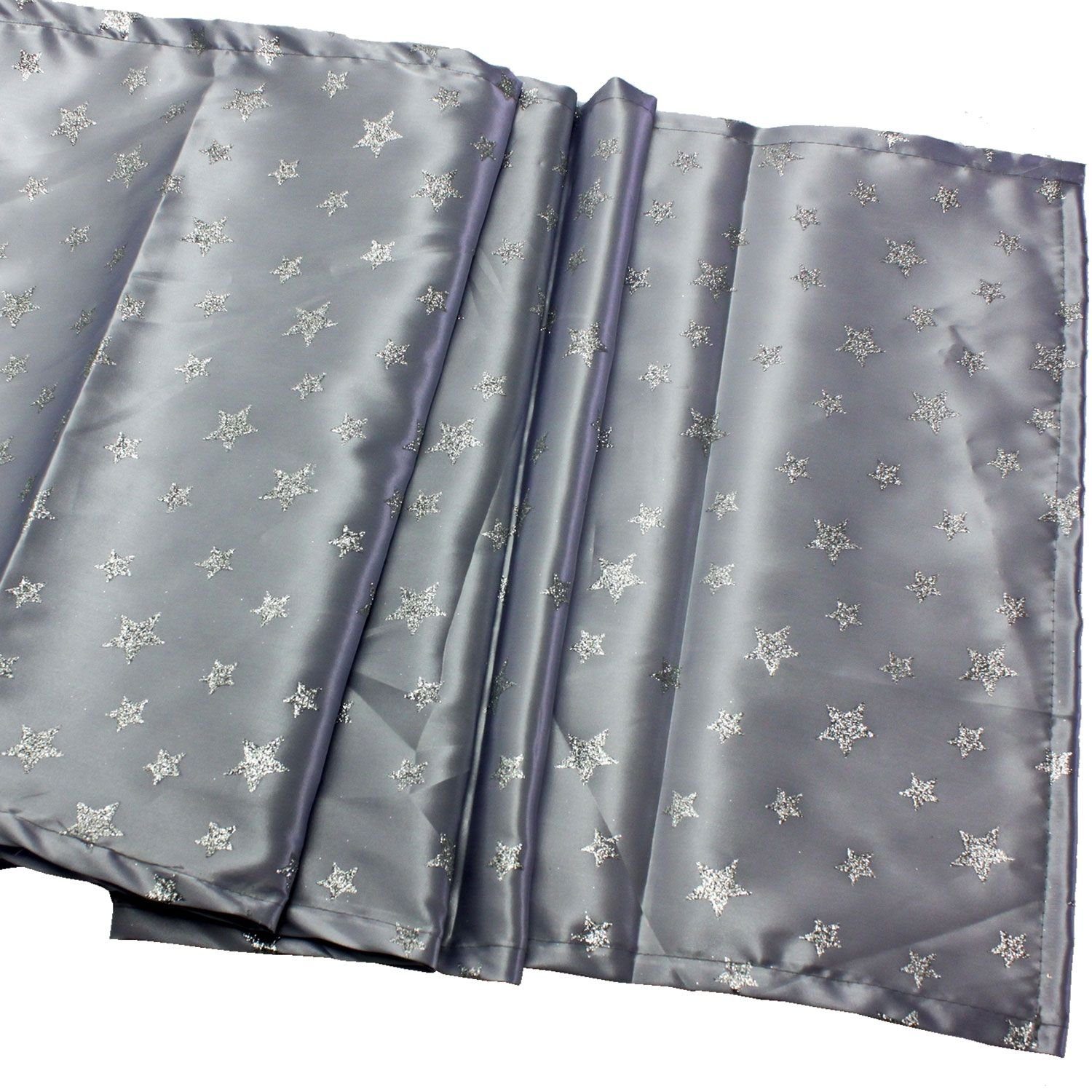 Werner Voß Läufer Läufer Silverstar, grau-silber 40x180cm, Satin, 100% PES