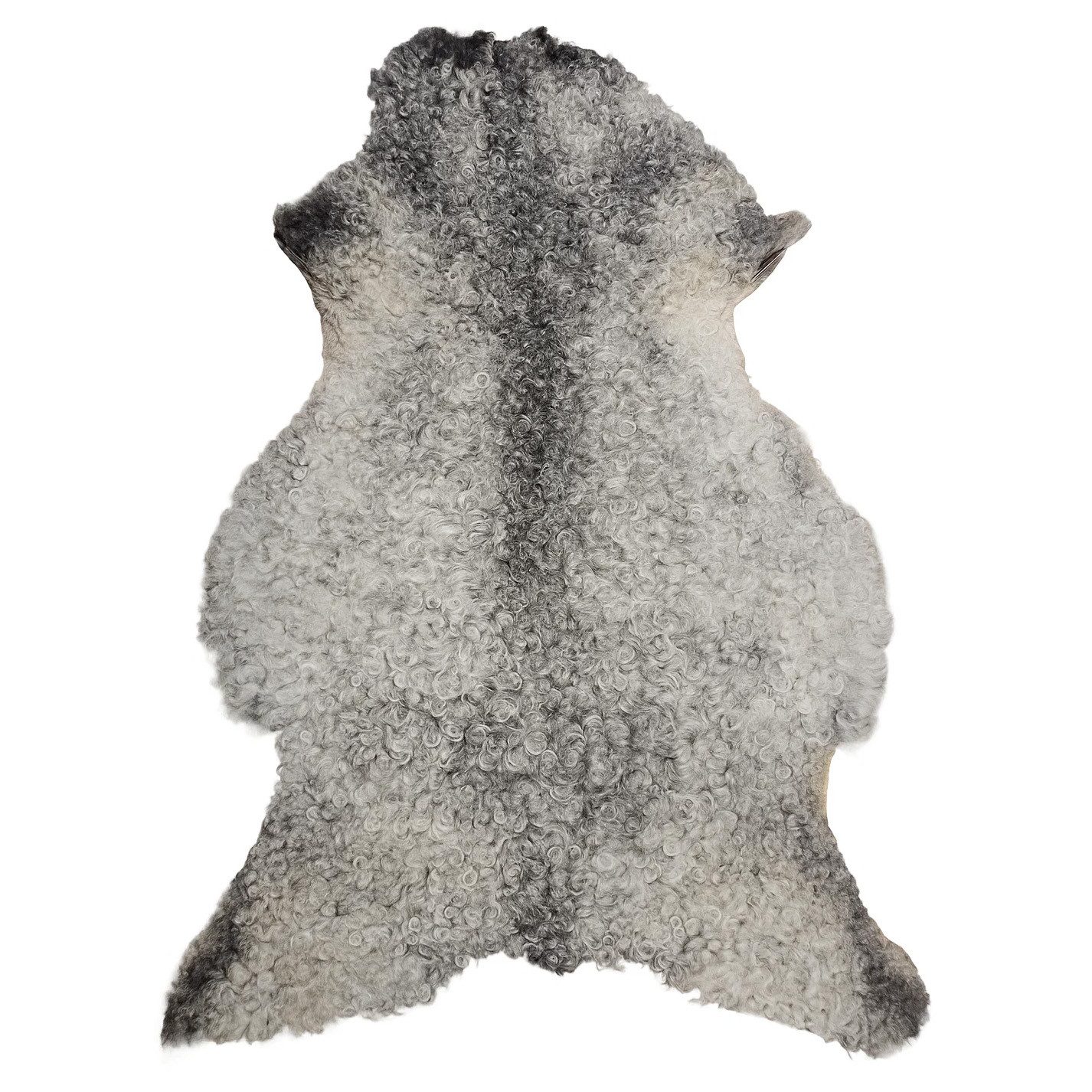 Provellus Teppich Echtes Gotland Schaffell – Natur Grau, Lockig & Einzigartig