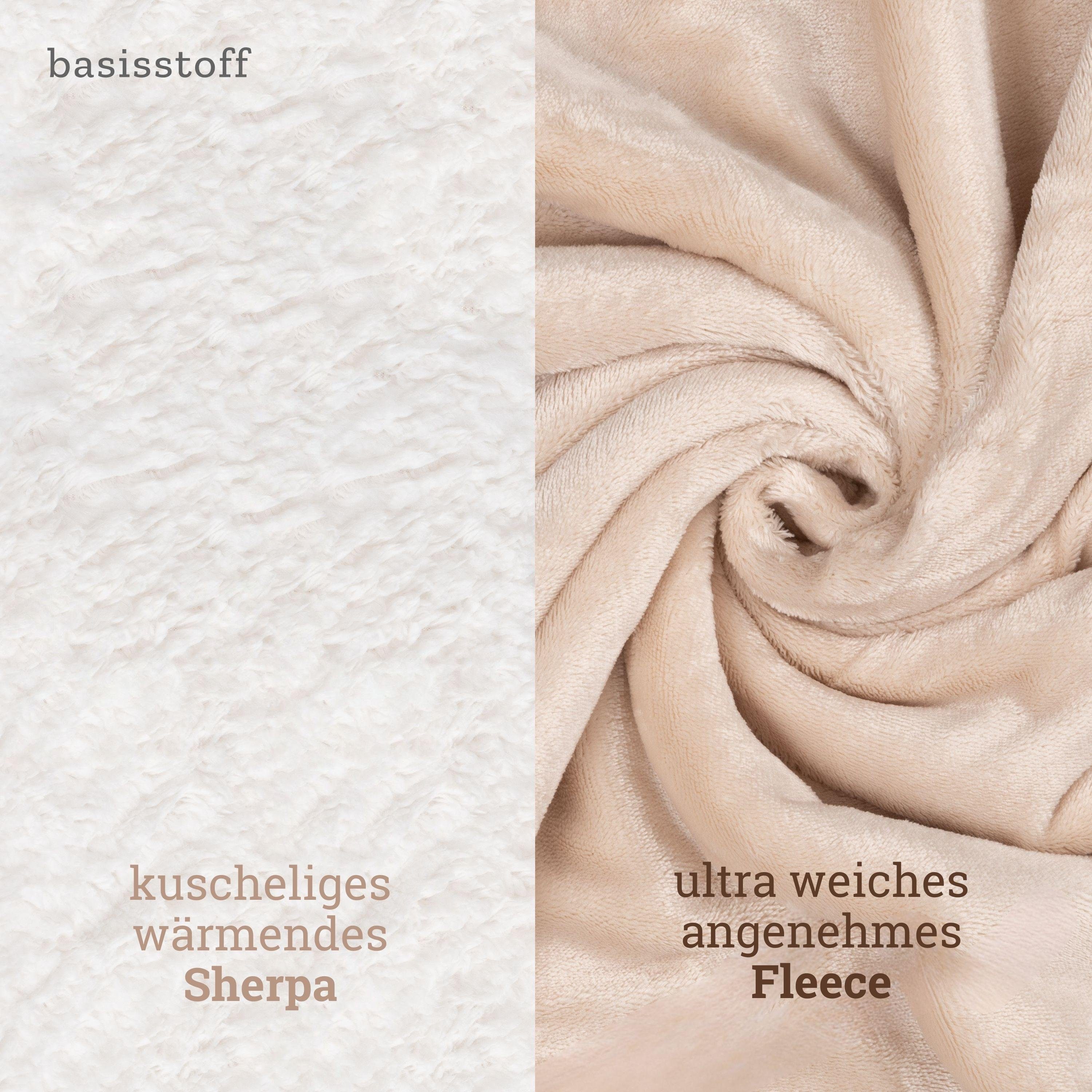 Wohndecke Cloudy Decke Kuscheldecke warm Sherpa Couchdecke mit Ecktasche, B günstig online kaufen