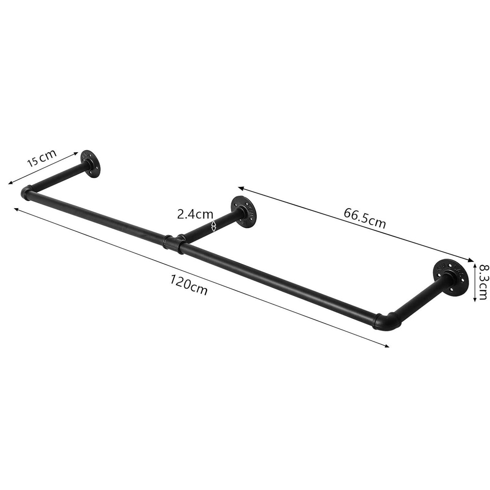 Youyijia Kleiderständer Kleiderständer Wandmontage 110cm Industrierohr günstig online kaufen