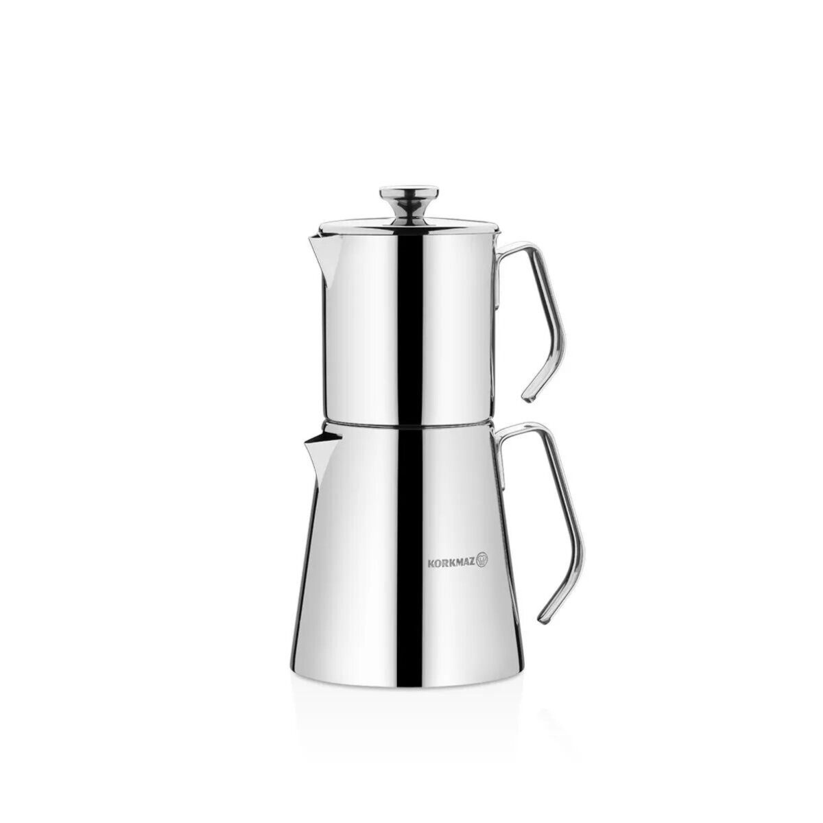 Korkmaz Caydanlik-Teekanne Aqua A225, 2.4 l, (2-St), 0,9L/1,5L, aus 18/10-Edelstahl, French-Press