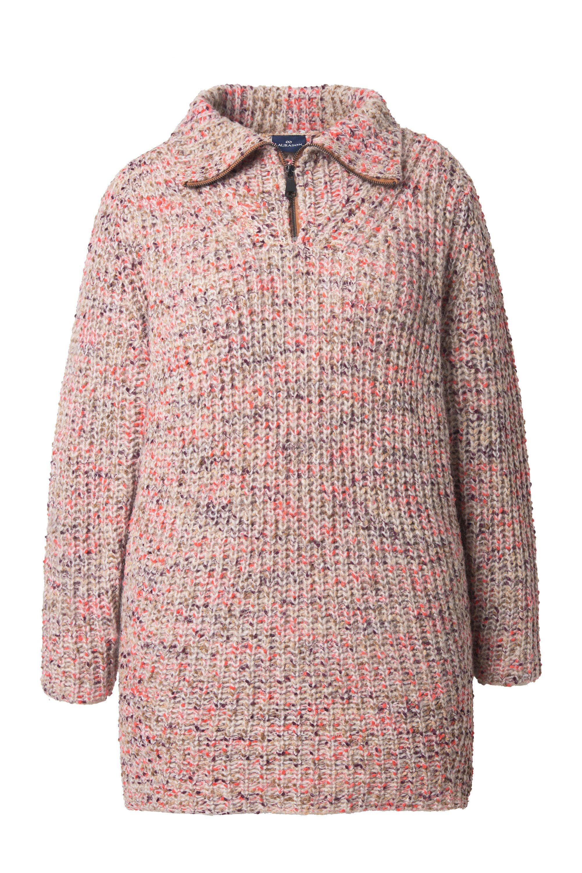 Laurasøn Fleecepullover Long-Strickpullover Langarm Trojakragen günstig online kaufen